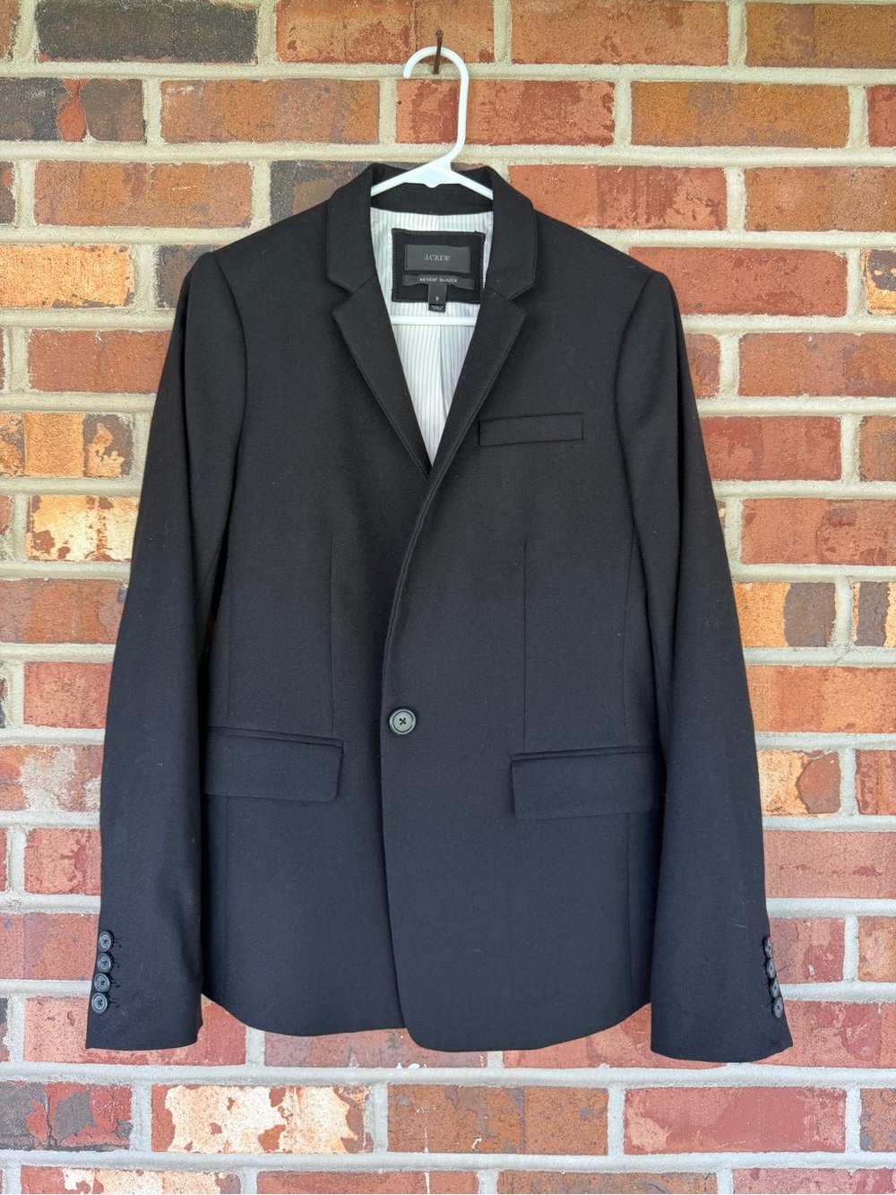 J. Crew Regent Blazer Wool Black Single-Button Tailored Size 8